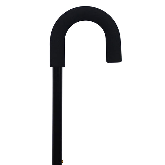 Crook Handle Walking Stick top half black