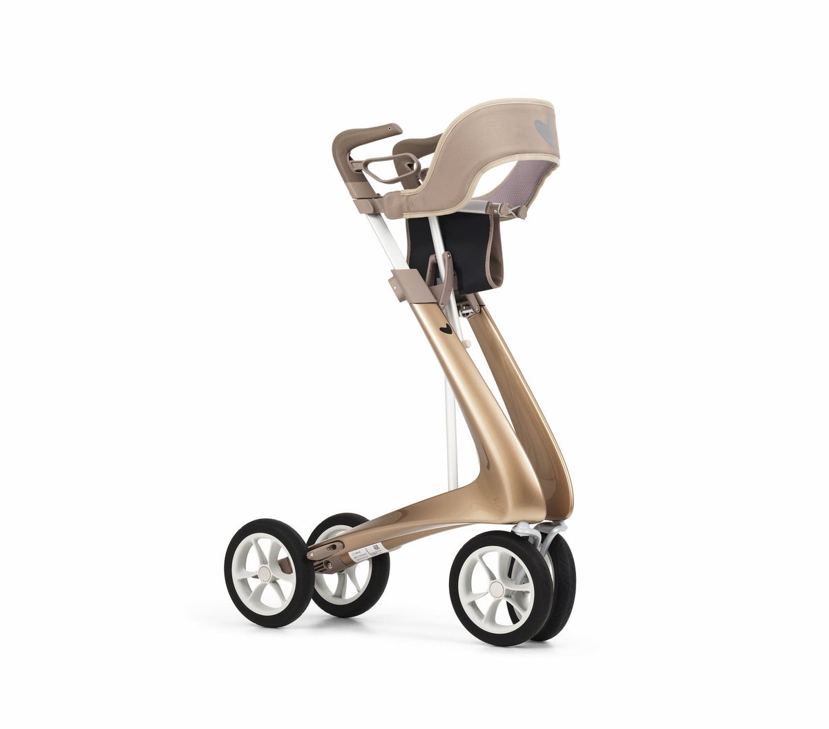 byACRE Carbon Ultralight padded backrest for the Wide Track walker folded up