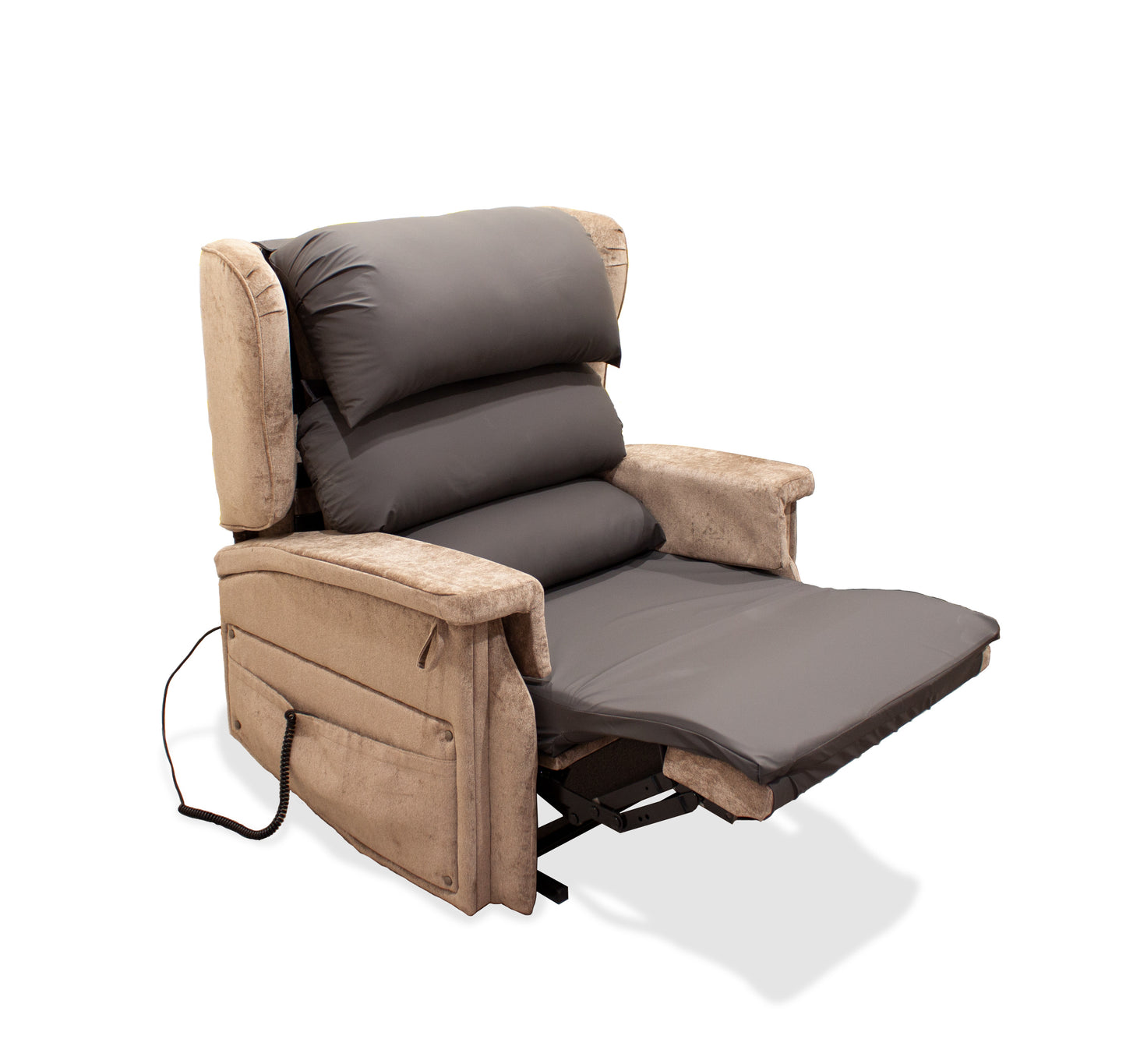 Configura bariatric rise and recline chair leg support extended