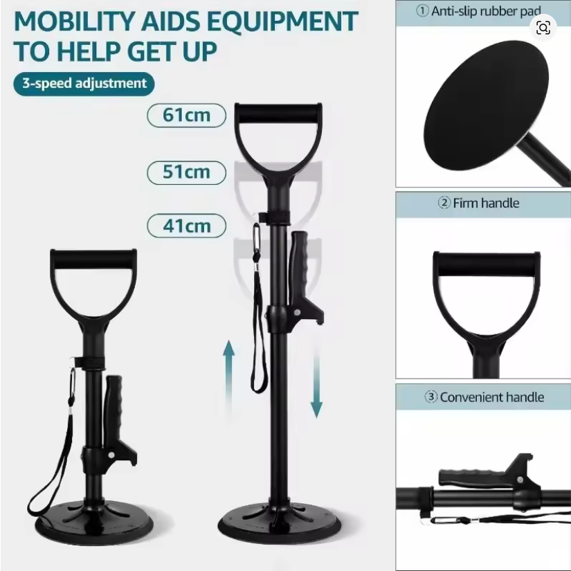 Adjustable Standing Aid Support with Handle diagram