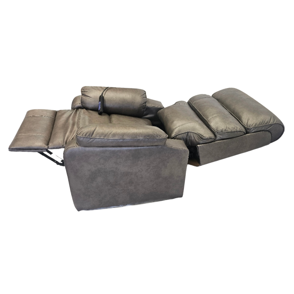 Prestige Electric Reclining Lift Chair - Grey fully reclined flat