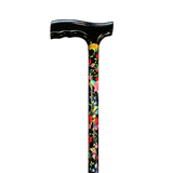 T-Handle Walking Stick black floral