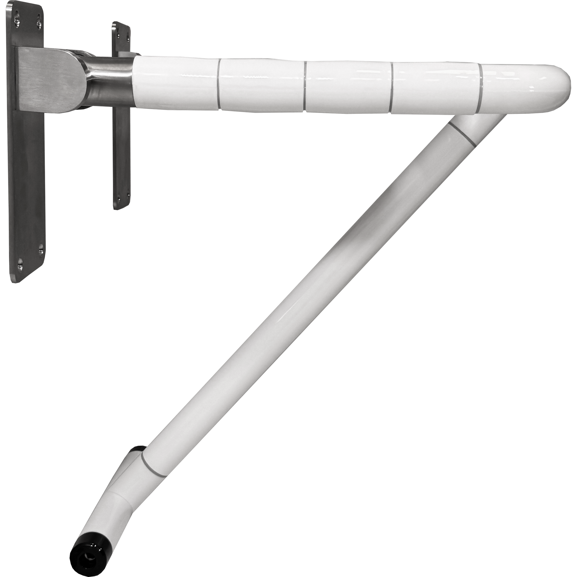 Wall Mounted Folding Shower Seat 400mm unfolded side view