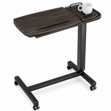 iCare Standard Over Bed Table in Charcoal with level split tabletop