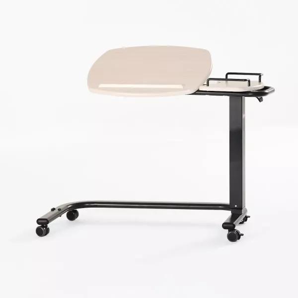 iCare Ultra Low Over Chair Table in White Ash with C-shaped base