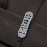 Gray remote control on a Theorem Aroki Power Lift Recliner Chair