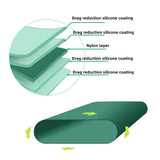Diagram of a Patient Transfer Slide Sheet with drag reduction silicone coating and nylon layer