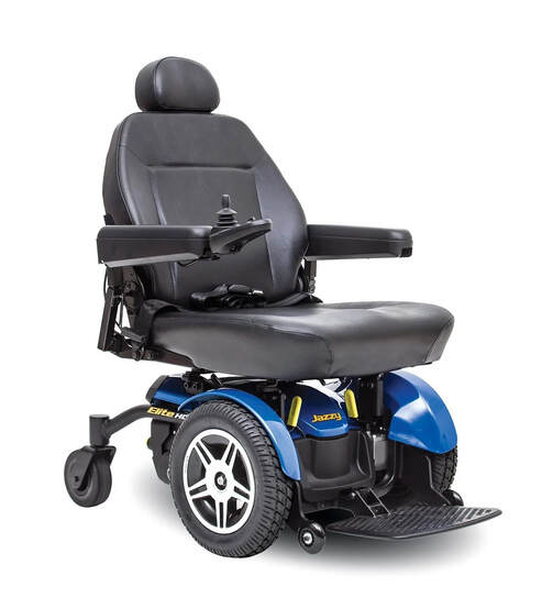 Pride Mobility Jazzy Elite HD Powerchair Blue Quarter View