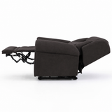 Theorem Aroki Power Lift Recliner Chair Side View with leg rest up and back rest down LH 