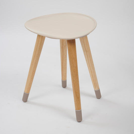 Spryly Poise bathroom shower stool in Cappuccino with wood-effect steel legs