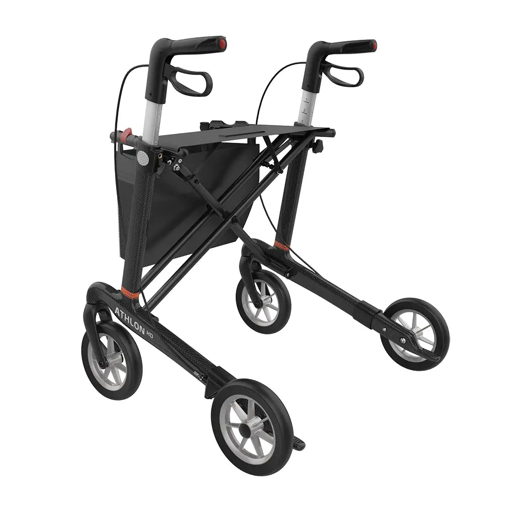 CRBKL700UP - ATHLON-HD Rollator Black Soft PU wheels BACK-LEFT