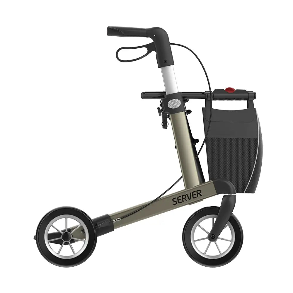 SRCHM550UP - SERVER Rollator Champagne Soft PU wheels RIGHT-SIDE