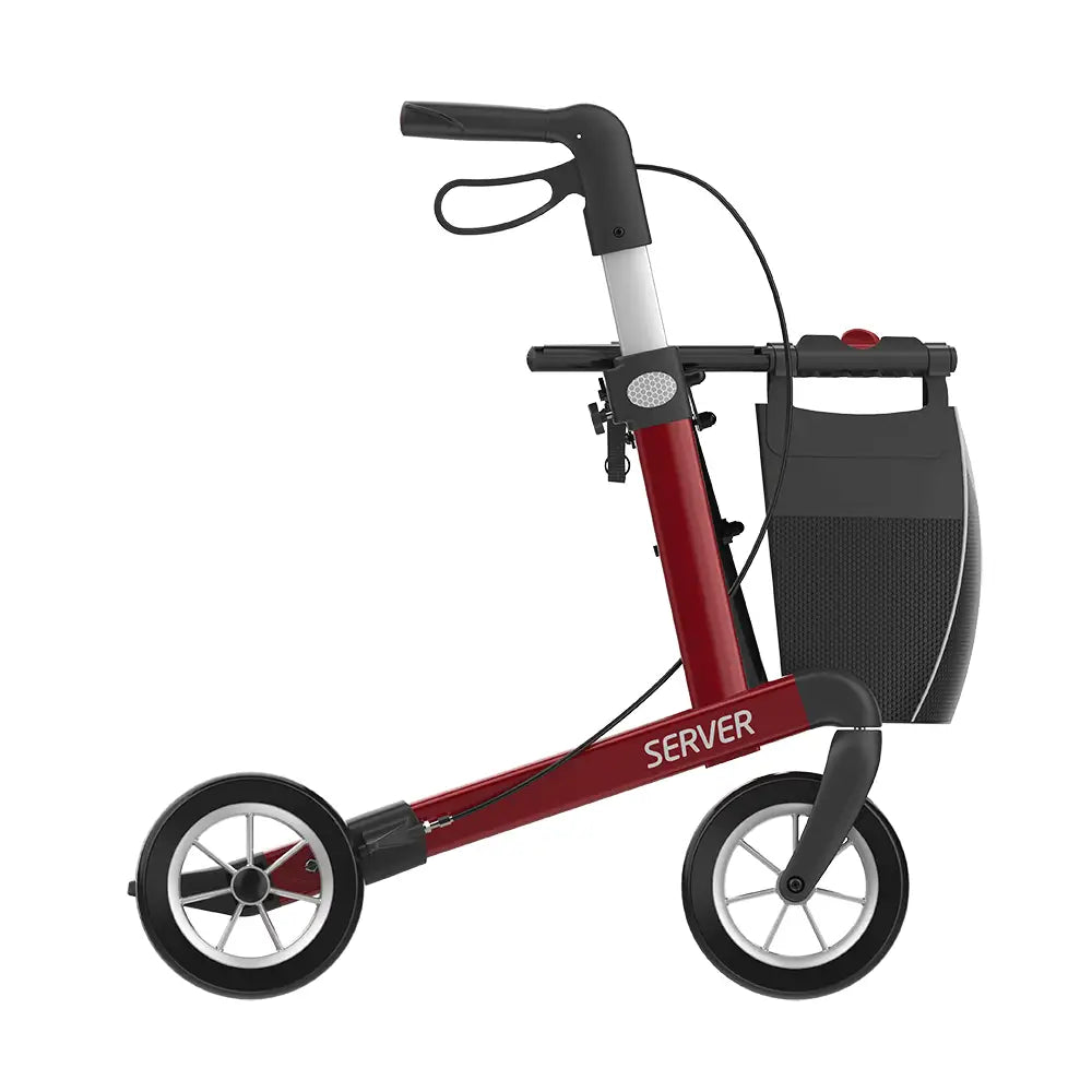 SRWRM550UP - SERVER Rollator Red Soft PU wheels RIGHT-SIDE