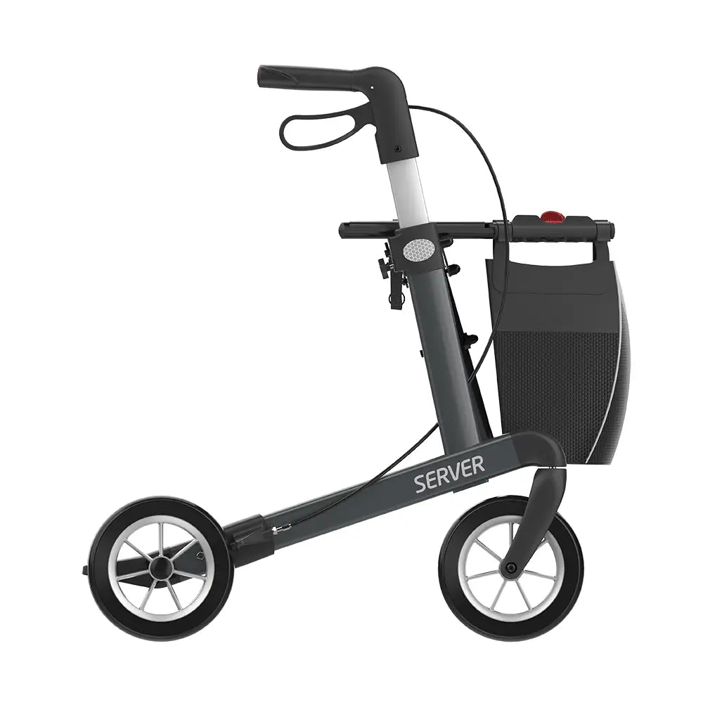 SRSGM500UP - SERVER Rollator Sober-Grey Soft PU wheels RIGHT-SIDE