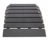 Set of six blackPride Mobility Rubber Threshold Ramp with textured surface on a white background
