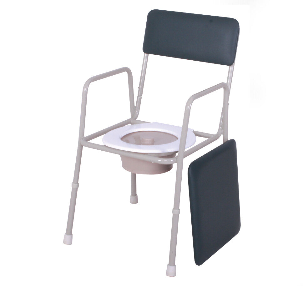 Viking Bedside Commode with padded seat removed to show commode opening